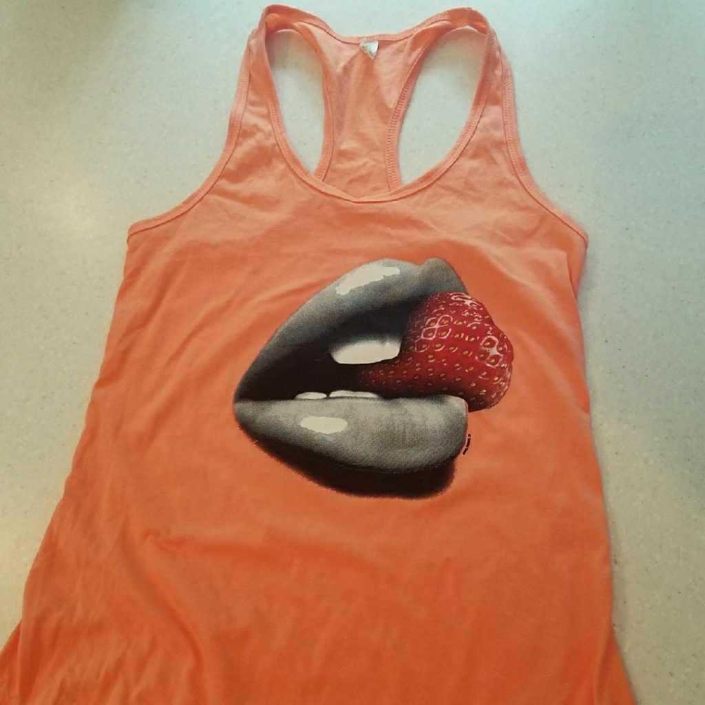 Brand New Racerback Top Strawberry Lips
